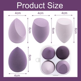 4 Stück Make up Schwamm Set, Beauty Blender Makeup Schwamm, Make Up Schwämmchen, Foundation Blending Beauty Sponge, Makeup Schwämmchen für Die Meisten Kosmetika