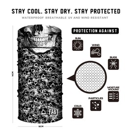 Multi-Color - Cold Weather Gaiter with Face Shielding UV Protection - Neck Gaiter Face Mask for Motorcycle - Motorcycle Mask (The Skull Face)