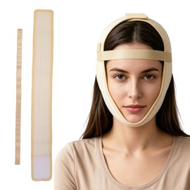 Post Surgery Facial Compression Strap, Adjustable Chin Neck Wrap for Facelift Recovery, Face Slimmer & Jowl Tightening Support Band