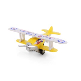 Showcasts SHOW FLIGHT BIPLANES 5.25" YELLOW DIECAST PLANE SHOWCASTS 500D