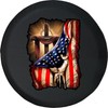 Spare Tire Cover American Flag Jesus Cross Black 29 Inch