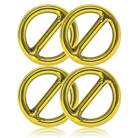 Ganzoo 20mm Inner Diameter Metal O Ring with Bridge for Dog Leash, 4 Pieces Bridge Ring, Alloy Steel, Rustproof, Round Rings for Paracord 550 Collar, Handbag, Crafts, Yellow