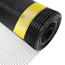 TUOKS 60in x 50ft 1 inch Hardware Cloth 16 Gauge Black Vinyl Coated Welded Wire Fence Wire Mesh Roll Rabbit Wire Chicken Wire Fencing Gopher Wire Cloth Garden Fence Poultry Netting Rodent Wire