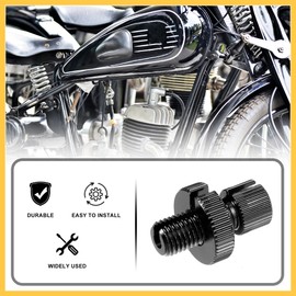 REPAIROCK 1 Pcs M10 Brake Clutch Cable Line Adjuster Screw Adjusting Bolt with Slotted for Motorcycle Bike Scooter Aluminum Alloy Black Auto Replacement Parts