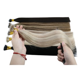 Sunny Nano Human Hair Extensions Jet Black Nano Real Human Hair Extensions Black Remy Nano Ring Extension Long for Women Nano Link Hair Extension Black 50G 24Inch