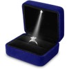 DELALO® Ring Box with LED Light, Velvet Ring Box with