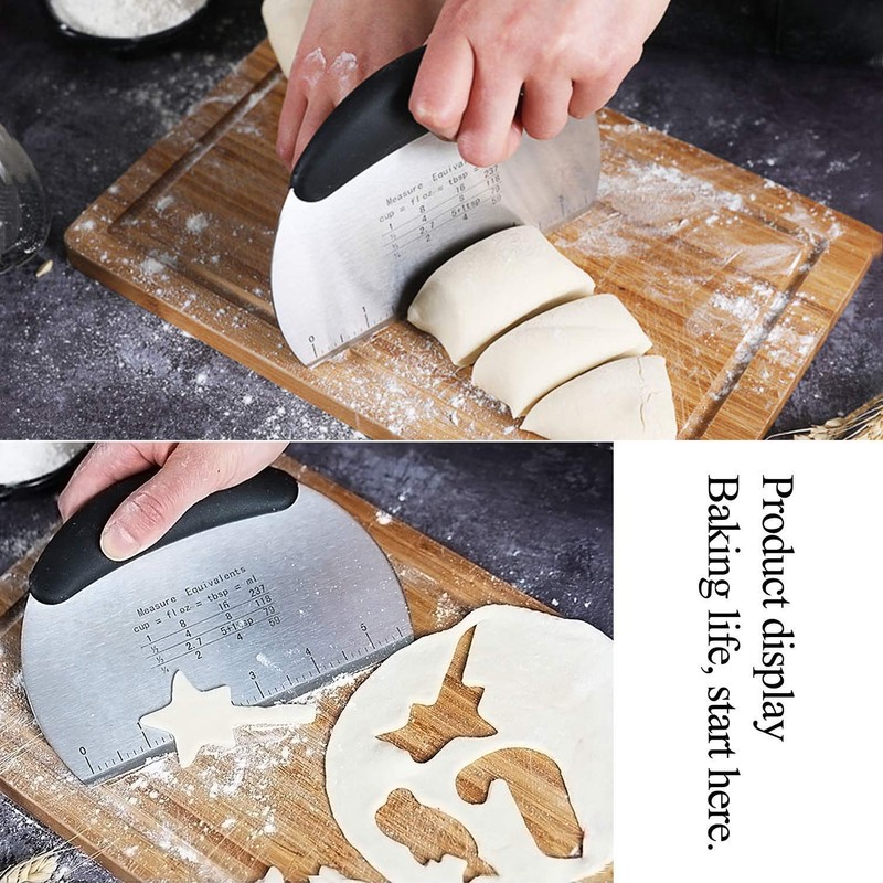 Dough Scraper, Pastry Scraper, Bench Scraper, Multi-Purpose Stainless Steel Griddle