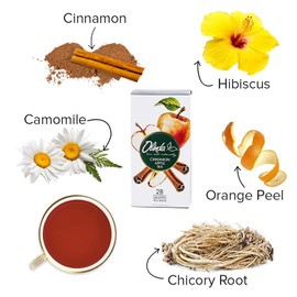 Olinda Herbal Cinnamon Apple Tea with Allspice Blend | Caffeine-Free, Brew Hot or Cold, 28 Tea Bags - Pack of 1