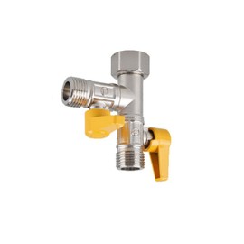 2 Way Gas Ball Valve, 2-Way with Individual On/Off, 1/2" Tap T Splitter Brass Gas Ball Valve for Home Kitchen