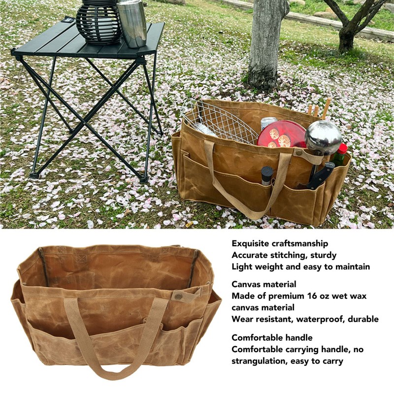 Fockety Garden Tool Bag, Canvas Tool Bag Large Waterproof Garden