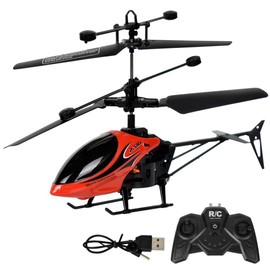 Remote Control Helicopter with Lights 2 Channel USB Charging Mini RC Helicopter for Outdoor or Indoor One Click Take off Landing Mini Aircraft Flying Toy
