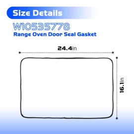 W10535778 Range Oven Door Seal Gasket for Whirlpool Oven Gas Seal Range Replacement, WPW10535778 AP6022735 PS11756072 3449335, Rubber Seal Piece fits Various Oven Door Cooktop Parts & Accessories