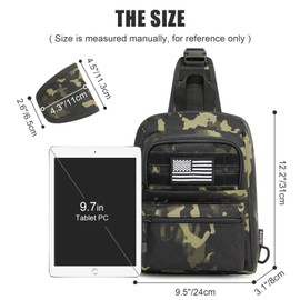 G4Free Tactical EDC Sling Bag Compact Concealed Carry Bag Backpack with Pistol Holster Small Shoulder Pack for Men Crossbody Bags for Range, Travel, Outdoor Sports(Black Camo)