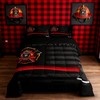 Firefighter Comforter Set Queen Size,American Flag Geometric Stripes Bedding Set,Boys