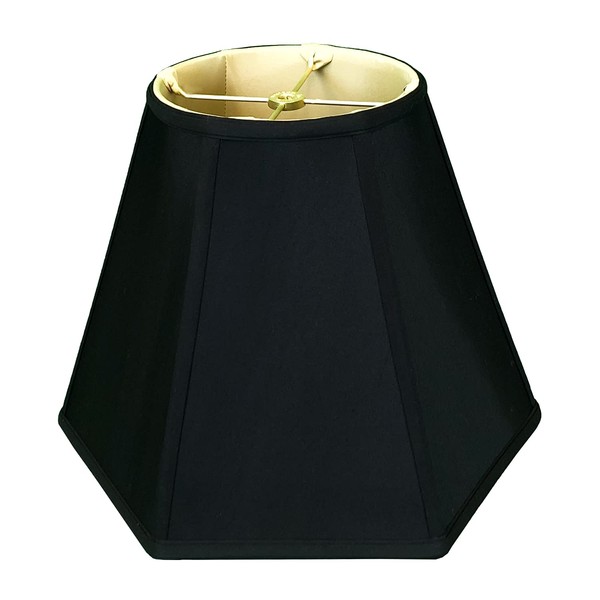 Royal Designs Hexagon Basic Lamp Shade, Black with Gold, 9"" x 18"" x 13""", Black/Gold (BS-733-18BLKGL)