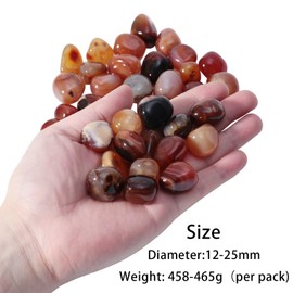 KYEYGWO 1 LB Agate Tumbled Stones Bulk for Crafts Vase Filler Landscape Decor, Natural Healing Crystals for Meditation Witchcraft