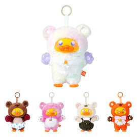 B.Duck Plush Blind Box Hugging Bear Series Cute Duck Vinyl Plush Keychain Figures, Scented Collectible Toys with Surprise Characters, Standing Design for Desk Décor, Gifts (Single Box)