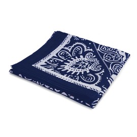 Endea Group All-Gender Bandana Multi-Purpose Headband, Handkerchief, Head Wrap, Scarf, Protective Coverage - 22x22 Inch (Navy Blue, 1-Pack)