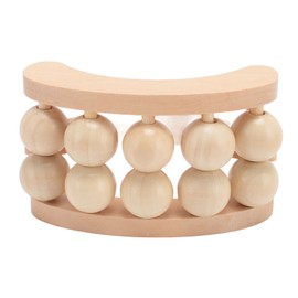Wooden Massage Ball Roller with 10 Beads Deep Tissue Relief Muscles Sore Handheld Roller Massager for Back Neck Foot