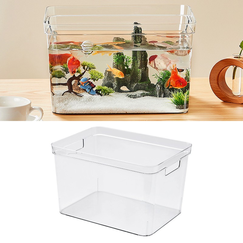 Frameless Clear Aquarium 360 Degree Visibility DIY Decoration Clear Rimless
