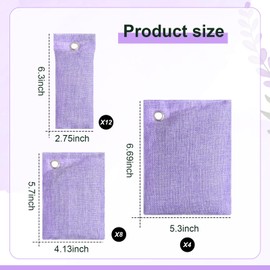 Nuanchu 24 Pcs Activated Charcoal Odor Absorber, Bamboo Charcoal Air Purifying Bags, Natural Odor Eliminator, Moisture Absorbers for Fresh Car Closet Pet, Smoke Smell Deodorizer