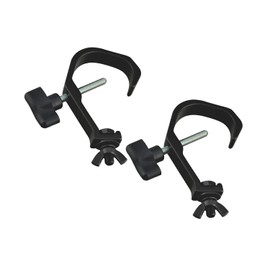 2Pcs Stage Lighting Clamp Hook Truss Clamps Fits Pipe OD 1.18-2"(30-51mm), Max.Load 132lb, Aluminum Alloy C Clamp for DJ Lighting Moving Head Spotlight, TUV certified Black