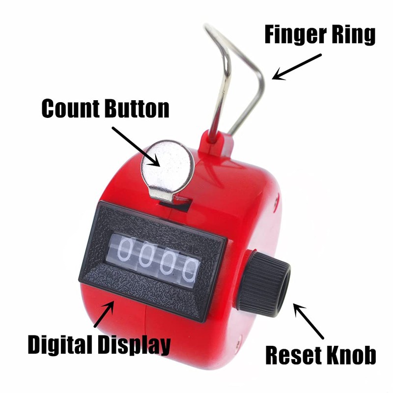 TopTie ABS Hand Tally Counter, 4-Digit Mechanical Golf Clicker Counter