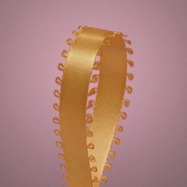 Ben Collection 3/8" X 50 Yards Feather(Picot) Edge Double Faced Satin Ribbon Art & Sewing Wedding Party Favors (Gold)