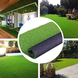 Sigetree Artificial Grass for Dogs Indoor Outdoor Rug Carpet Customized Sizes Fake Grass for Pets, Realistic Artificial Turf Rug for Patio, Blade Height 1.38 Inch 6Feet X 7Feet