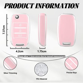 TOOMUME Car Key Cover TPU, Car Key Case Fit for Kia Sportage Rio Ceed Stonic Picanto Sorento Venga Soul Carens Cerato K2 K3 K4 K5, Protective Key Fob Cover Key Fob Case - Flip Key