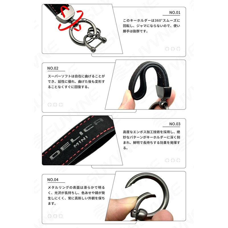 [SUVVNE] Svuni New Delica Mini B3 Keychain, Car Key Chain,