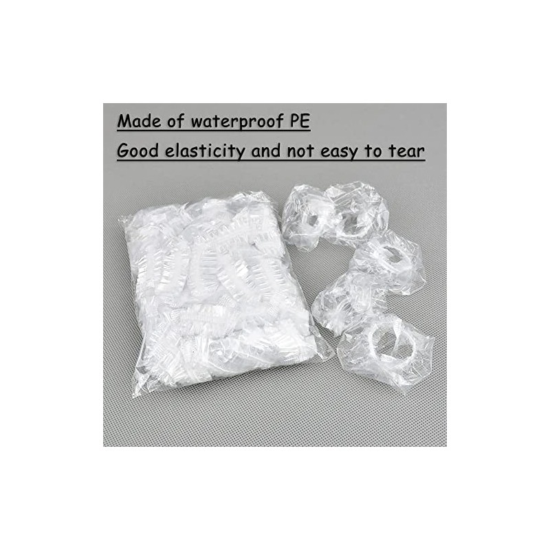 100 Pcs Disposable Ear Covers for Shower, Plastic Waterproof Ear