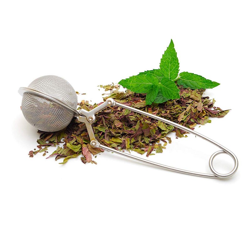 SUNTRADE Handle Stainless Steel Mesh Snap Ball Loose Leaf Tea