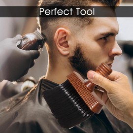 Flomiara Hair Cutting Brush, Professional Hairdressing Jet Neck Brush-Barber Accessories-Soft Salon Neck Cutting, Cleaning & Removing Stray Hairs Hairdressers & Barbers, Red Sandalwood Handle