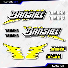 Yamaha Banshee Decals Yellow Retro Graphics Kit fits 1991-93 Yamaha Banshee 350 Set Decal High Quality