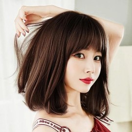 Perm Ella Women's Wig Full Wig C Curl Brown Medium Hair Natural (WFLPJM2) / 펌 엘라 여자가발 통가발 c컬 브라운 중단발 내추럴 (WFLPJM2)