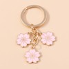 TUCEWP 3Pcs Cute Flower Keychain for Women Girls Pink Enameled