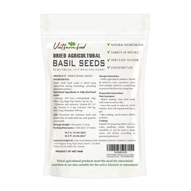DRIED BASIL SEEDS 5.29 Oz (150g) VIETFARMFOOD: Dried agricultural products with pure natural flavor. Used as ingredients for cooking; toppings, drinks, nutritious dishes, suitable for vegetarians