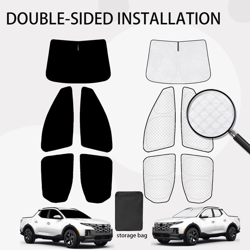 KMF 5pcs Thicken Car Sun Shades for Hyundai Santa Cruz