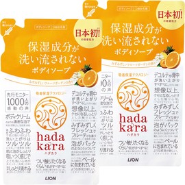 Hadakara Body Soap, Fruit Garden Scent, Refill, 12.2 fl oz (360 ml) x 2 Packs