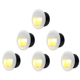 Arotelicht 6Pcs 3W LED Recessed Wall Light, Step Light Warm White 3000K, IP65 Waterproof Staircase Light Lighting lamp, Inside Outside Garden Balcony Corridor, Aluminum, 120V White
