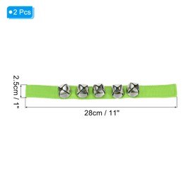 PATIKIL 2 Pcs Wrist Bells, 11in Ankle Bells Jingle Bells Hand Bells Wrist Bells Bracelet Percussion Instruments Musical Rhythm Band with 5 Silvery Bells for Adult Party Christmas, Green