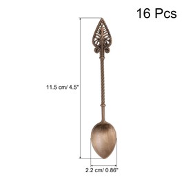 uxcell 16 Pcs Leaf Coffee Spoons, 4.5 Inch Long Handle Dessert Tea Spoons for Iced Tea, Coffee, Ice Cream, Red