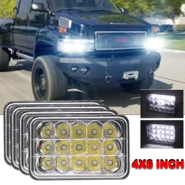 CHUSYYRAY 4PCS Fit for GMC C4500 C5500 Topkick 2003-2009 4x6inch LED Headlights Hi/Lo DRL