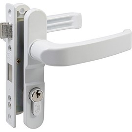 Lock 10CL Cerradura Euro para puerta de aluminio función doble, blanco, llave estándar
