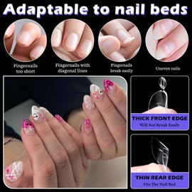 240pc French Oval Gel Nail Tips Short Fake Nails Clear Press ons Nail, Short Oval Nails Tips Acrylic Nails Extension Soft Gel Nails Tip Half Cover Round Almond False Nail Clear Artficial Fingernails