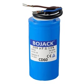 BOJACK 200 uF 250 V AC 200 MFD CD60 Start Capacitor Wire Lead Cylinder Motor Run Capacitor