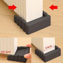 Rubber Door Stoppers Wedge,Bidirectional Door Stops,Small Size Cube Doorstop for Carpet Duty Door,Door Gaps (Black 2 Pack)