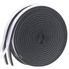 Weather Stripping Door Seal Strip for Doors and Windows, Foam Insulation Tape Self Adhesive,Sound Proof,Weatherstrip,Pipe Cooling, Air Conditioning Seal Strip (W:1/2In xT: 1/4In XL: 33Ft)