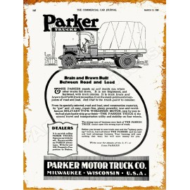 1920 Parker Motor Truck Company New Metal Sign: Milwaukee, Wisconsin
